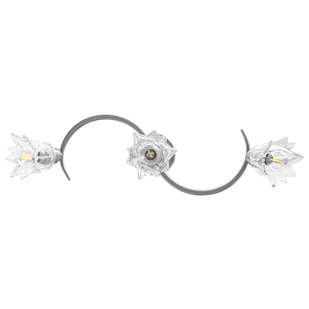 VIDAXL Plafonnier et abat-jour verre transparent 3 ampoules E14 Tulipe