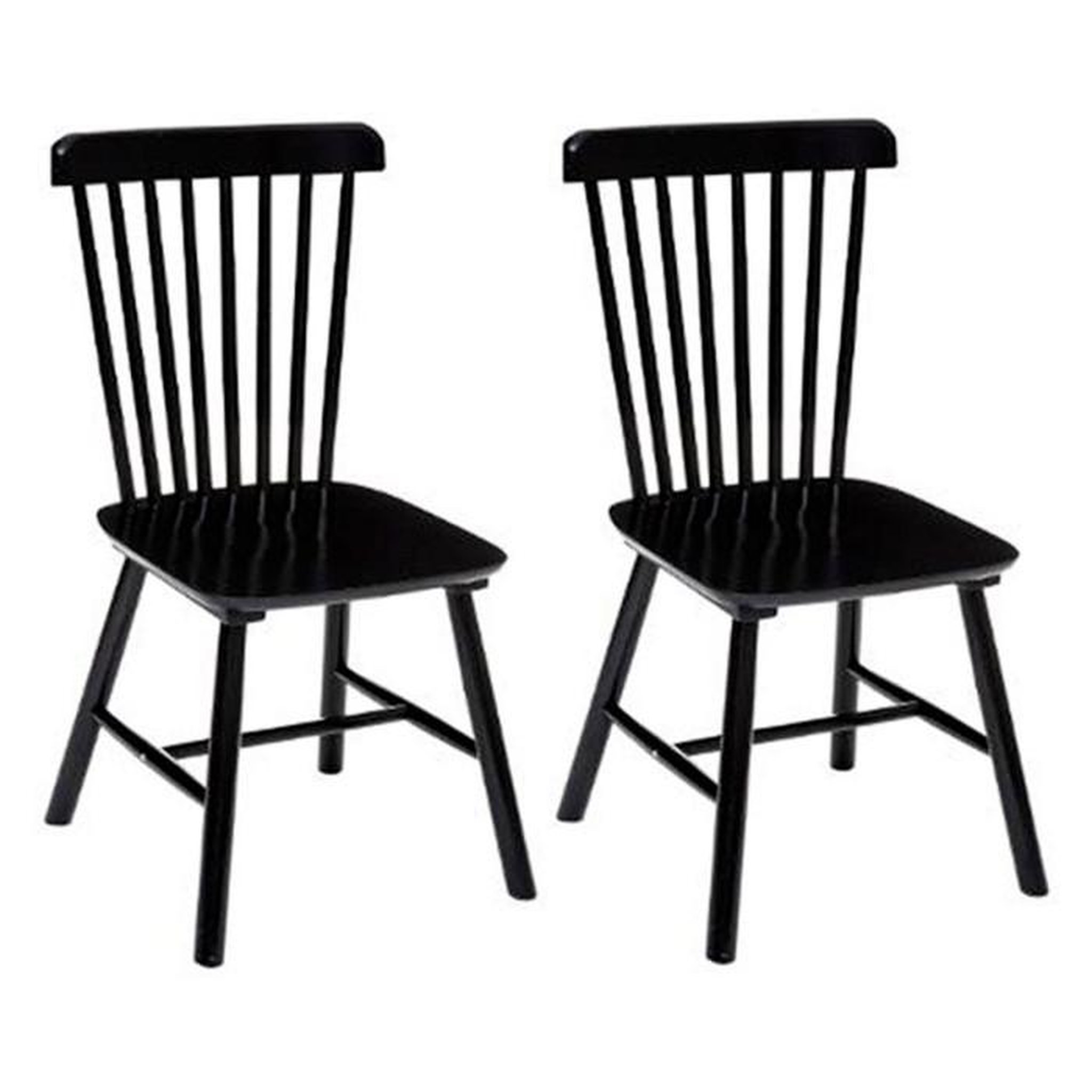 Voir la diapositive 1 : ATMOSPHERA Lot de 2 Chaises en Bois  Isabel  87cm Noir