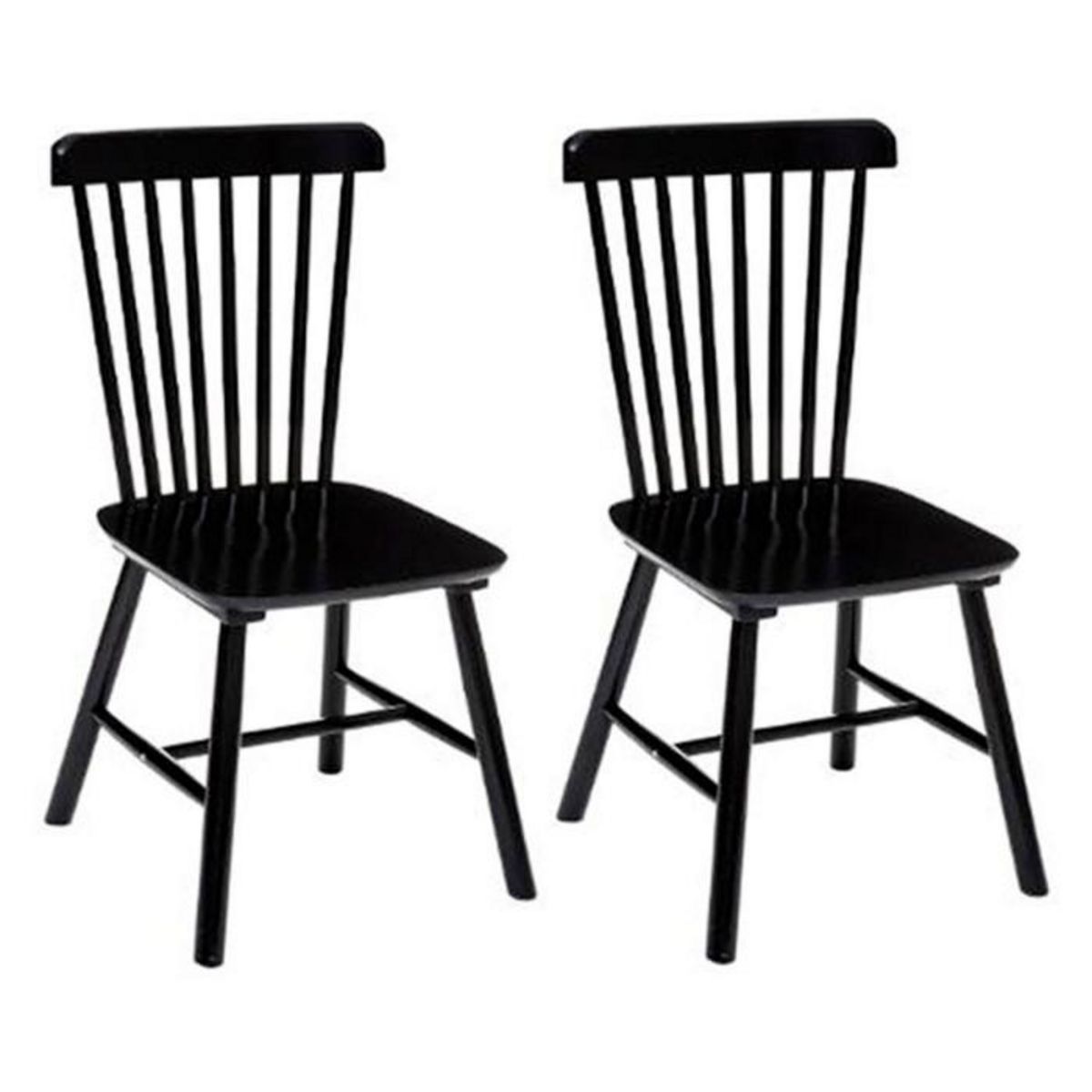 Paris Prix Lot de 2 Chaises en Bois  Isabel  87cm Noir