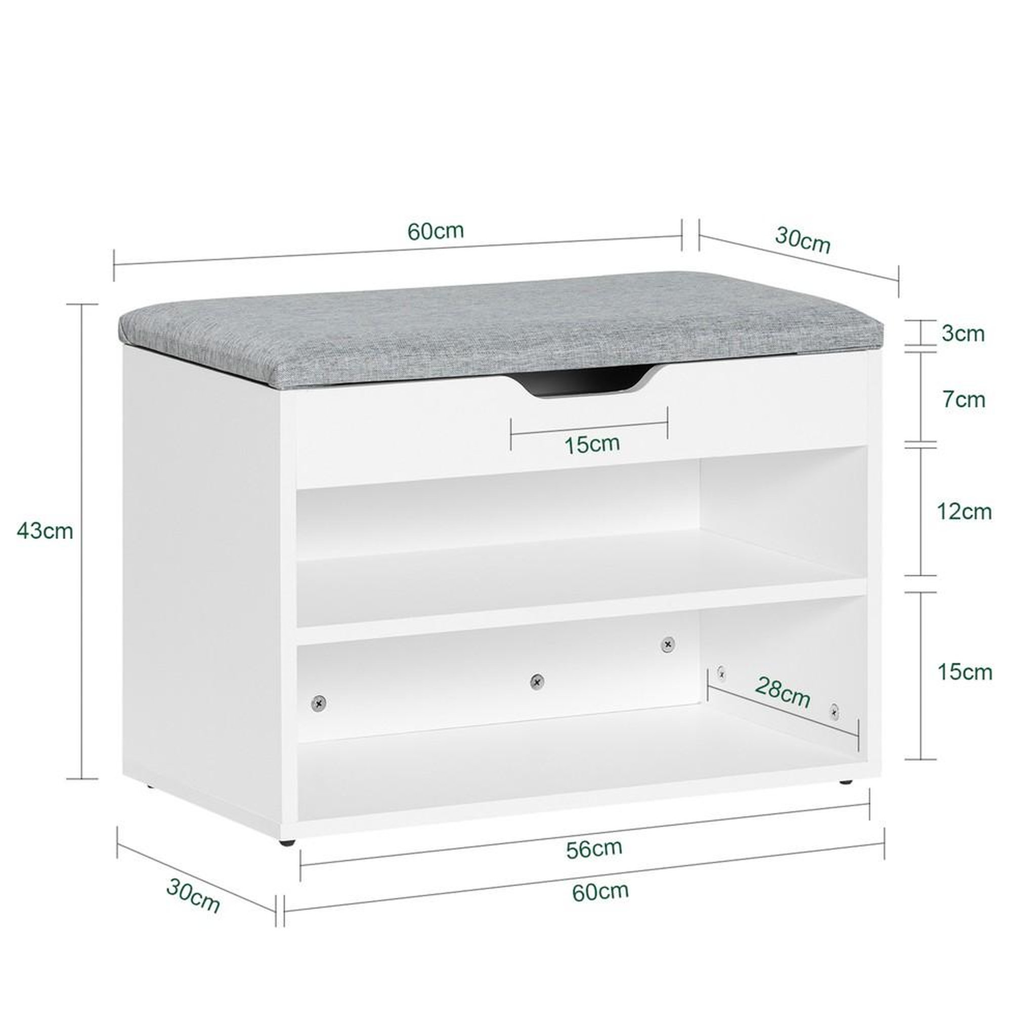 Voir la diapositive 3 : SOBUY SoBuy - Banc de rangement à chaussures avec une porte - Moderne - FSR25