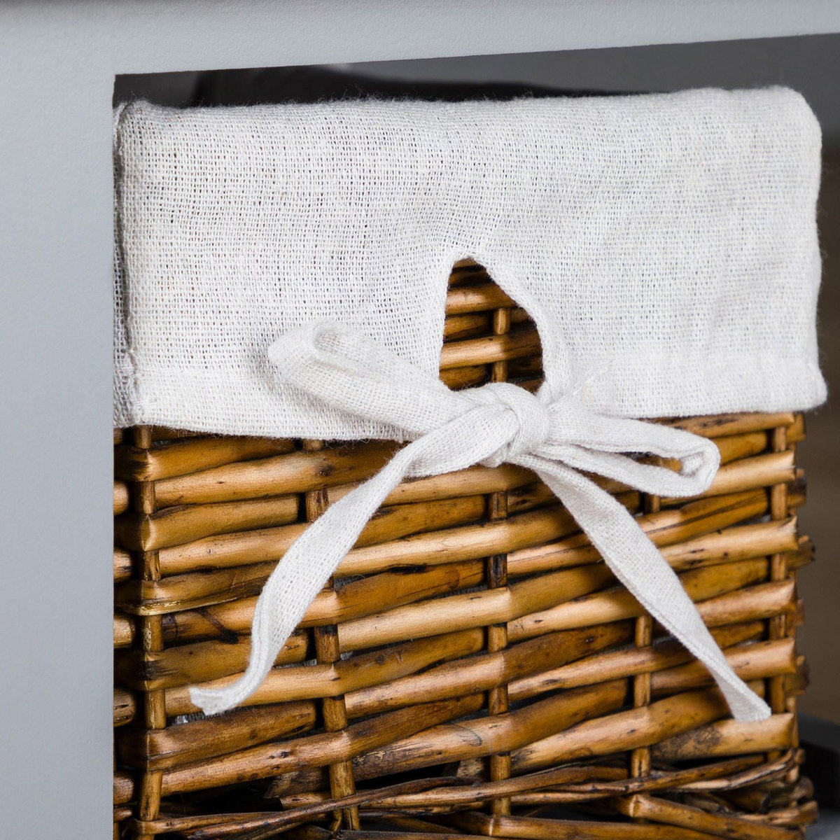 IDIMEX Table de chevet NOKOMIS avec 2 paniers en bois