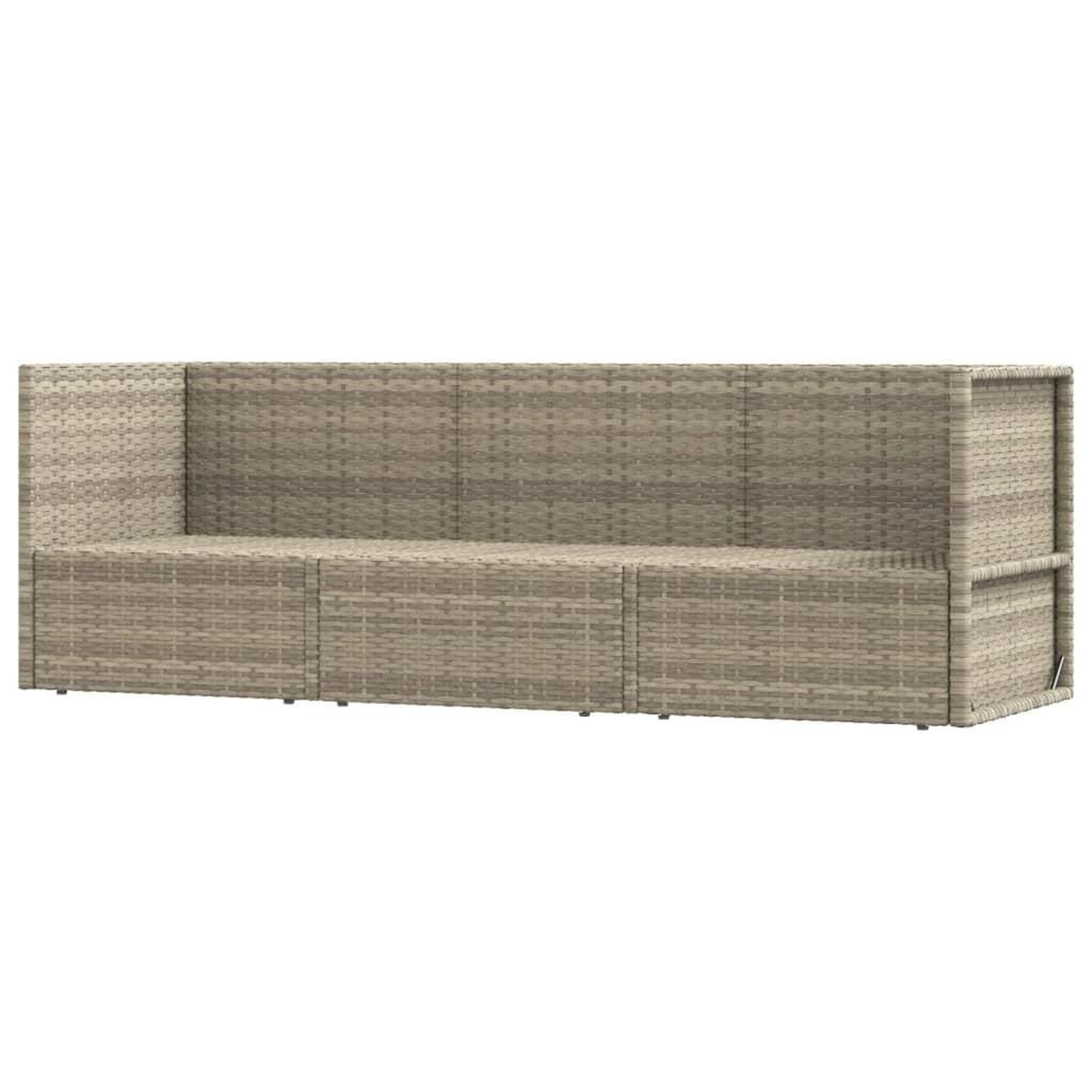 Voir la diapositive 3 : VIDAXL Salon de jardin 3 pcs avec coussins Gris Resine tressee
