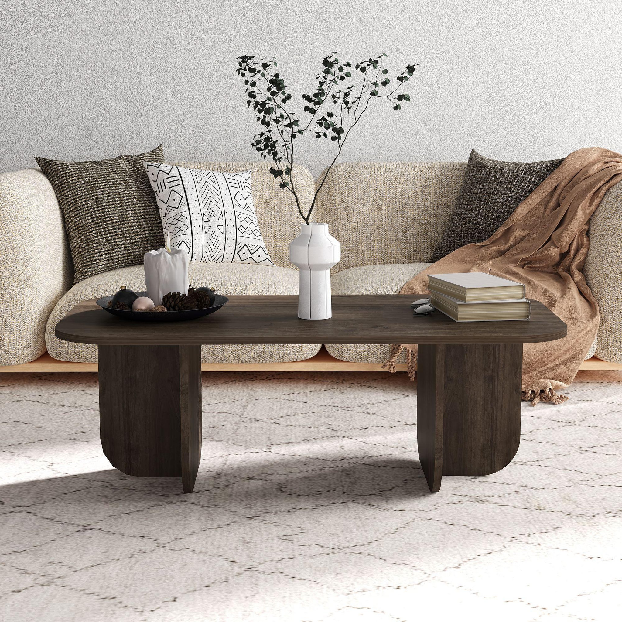 Voir la diapositive 3 : Habitat et Jardin Table basse en bois  becaj  - 120 x 60 x 41 cm - noyer