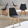 Voir la diapositive 4 : SWEEEK Lot de 4 chaises scandinaves. pieds bois de hêtre. chaise 1 place. noirs