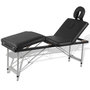 Voir la diapositive 1 : VIDAXL Table de massage pliable Noir 4 zones avec cadre en aluminium