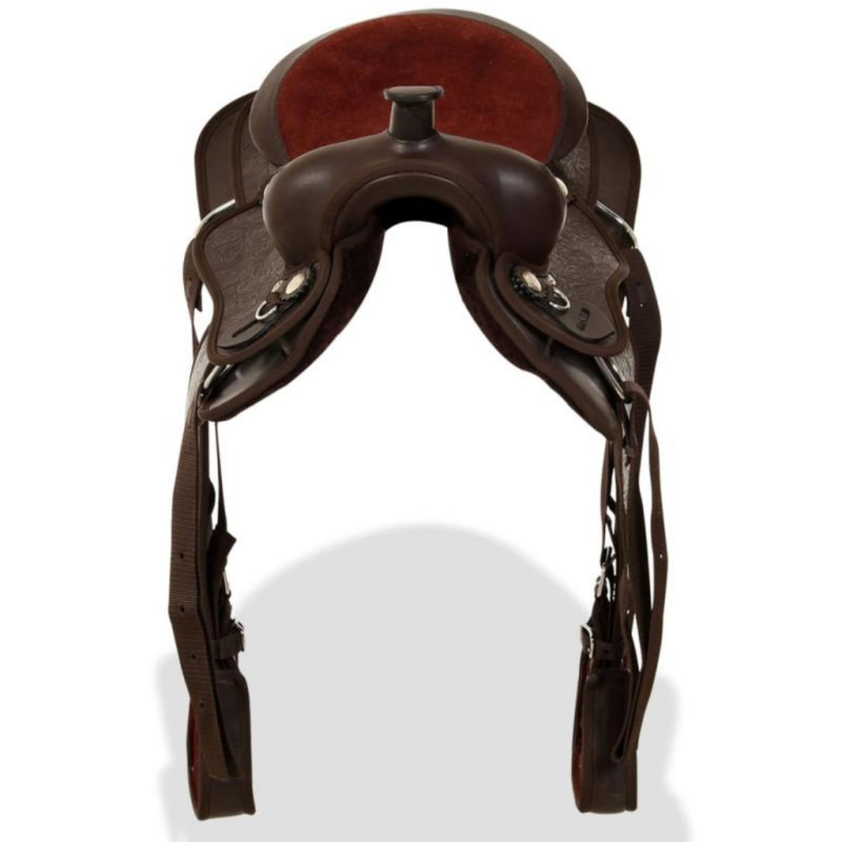 VIDAXL Selle, bridon et col de poitrine Cuir véritable 12 po Marron