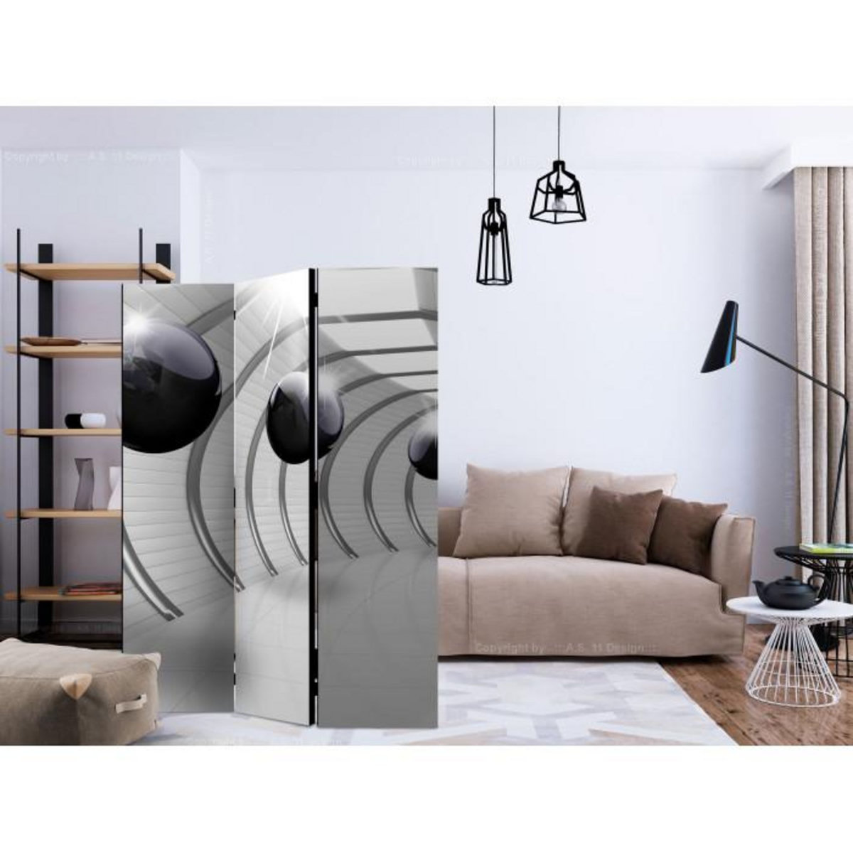 Paris Prix Paravent 3 Volets  Futuristic Tunnel II  135x172cm