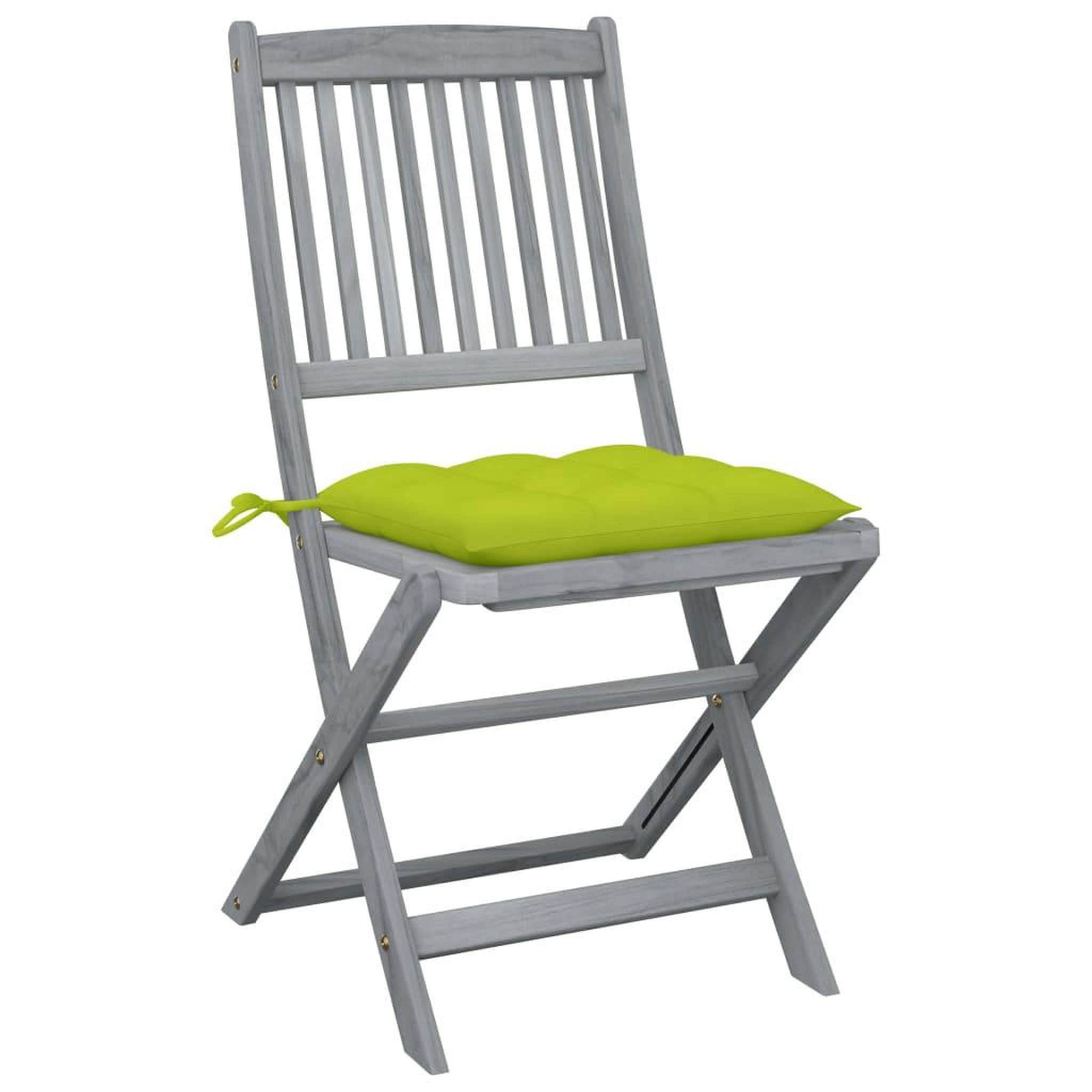 Voir la diapositive 2 : VIDAXL Chaises pliables d'exterieur lot de 2 et coussins Bois d'acacia