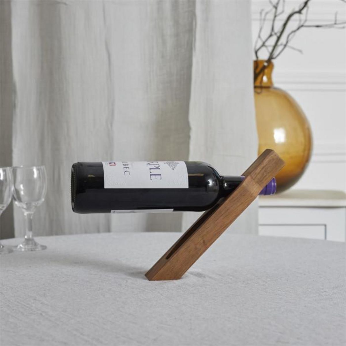 Paris Prix Support à Bouteille de Vin  Acacia  26cm Marron