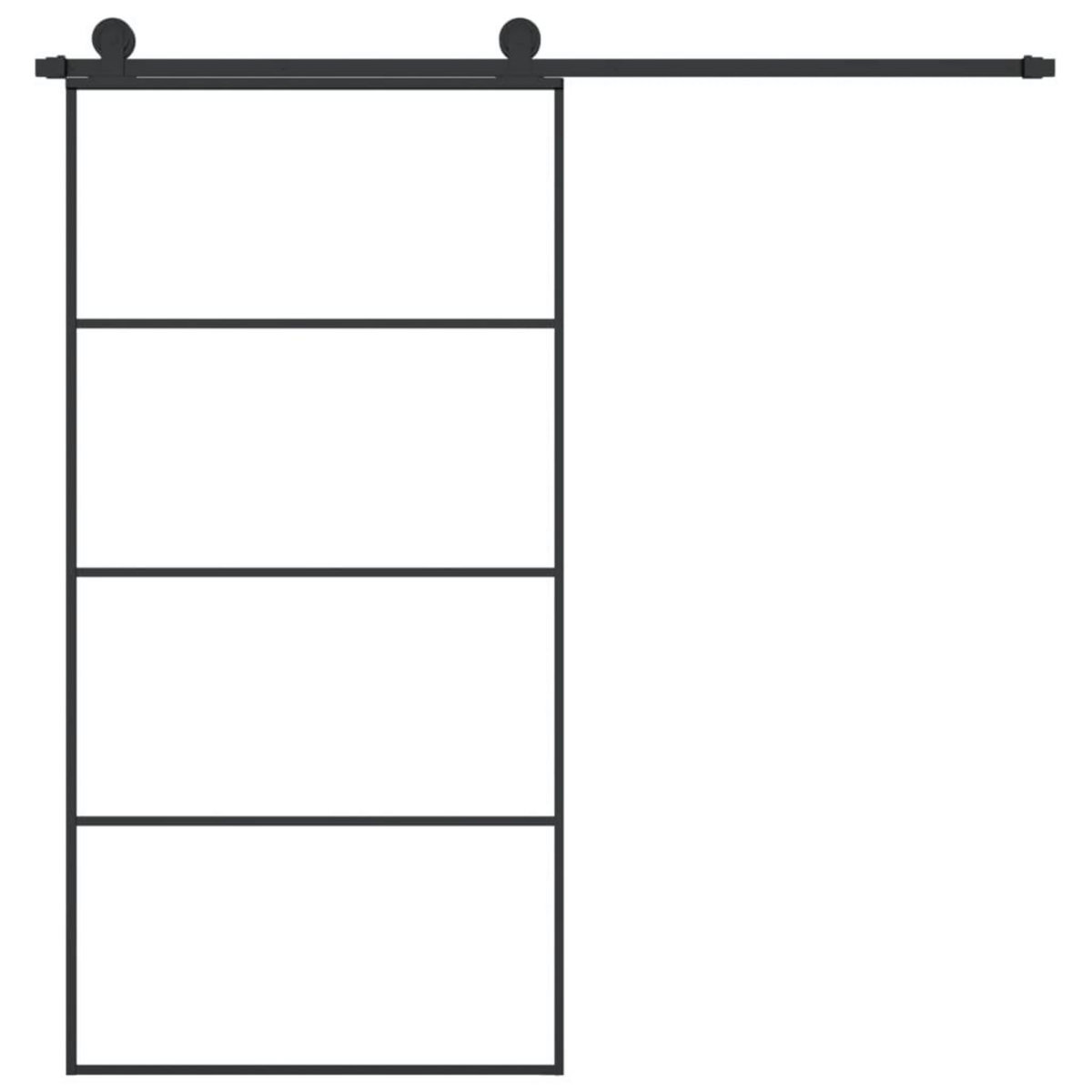 VIDAXL Porte coulissante et kit de quincaillerie 102,5x205cm Verre ESG