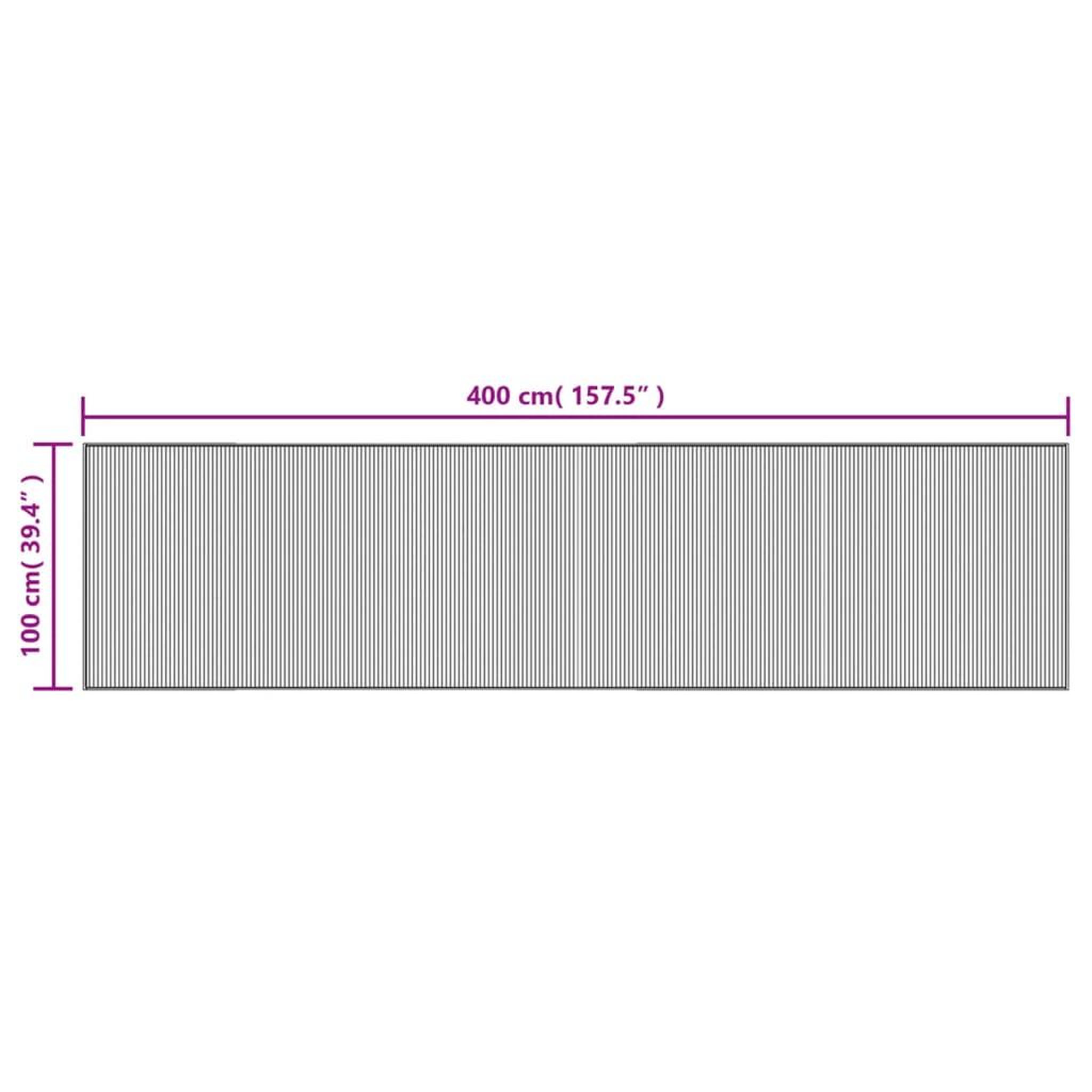 Voir la diapositive 6 : VIDAXL Tapis rectangulaire naturel clair 100x400 cm bambou
