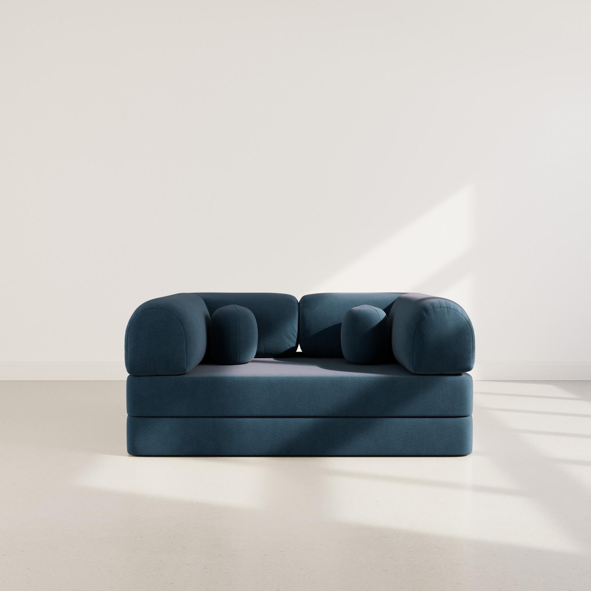 Voir la diapositive 5 : BEST MOBILIER Nebula - canapé 3 places convertible en velours texturé