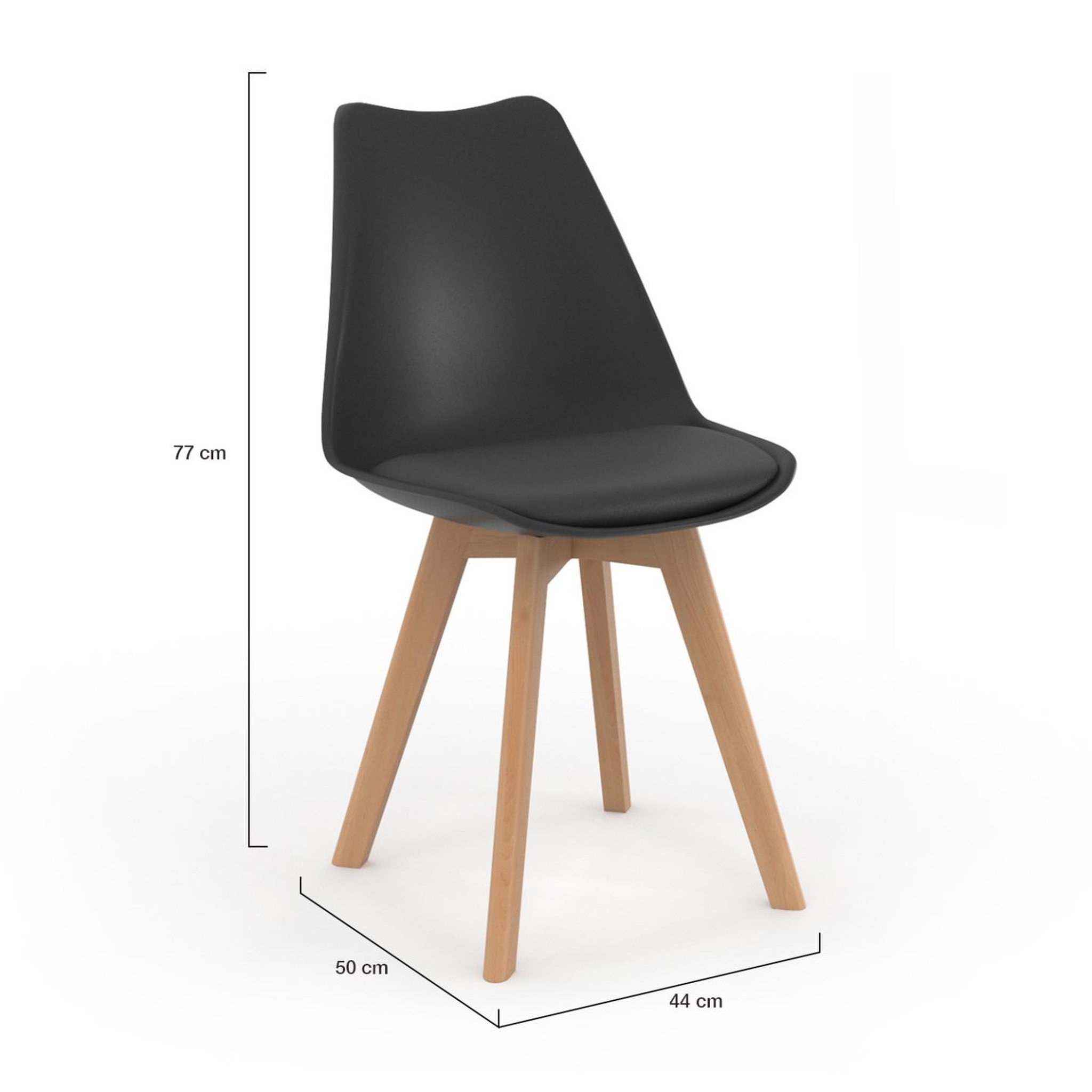 Voir la diapositive 5 : ID MARKET Lot de 6 chaises scandinaves sara noires pour salle à manger