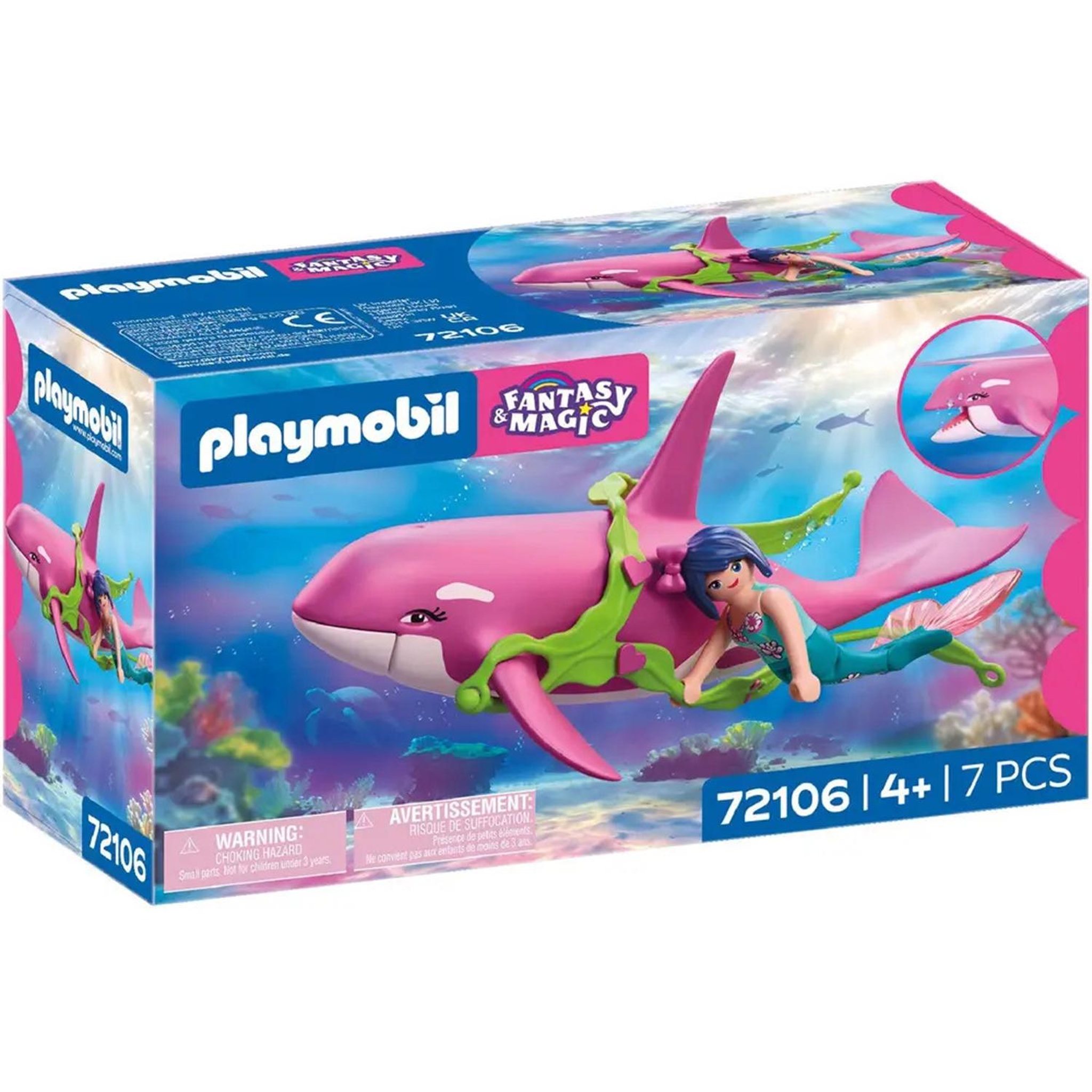 PLAYMOBIL Playmobil 72106 Orque et sirene, Les Sirenes Fantasy & Magic, 7 pieces, Des 4 ans