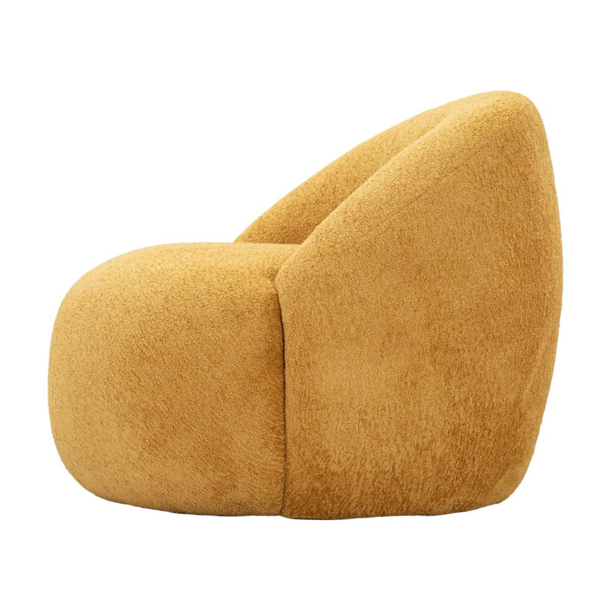 Voir la diapositive 3 : Paris Prix Fauteuil tissu bouclette  ginevra  81cm jaune