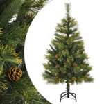 VIDAXL Sapin de Noël artificiel articule avec pommes de pin 150 cm