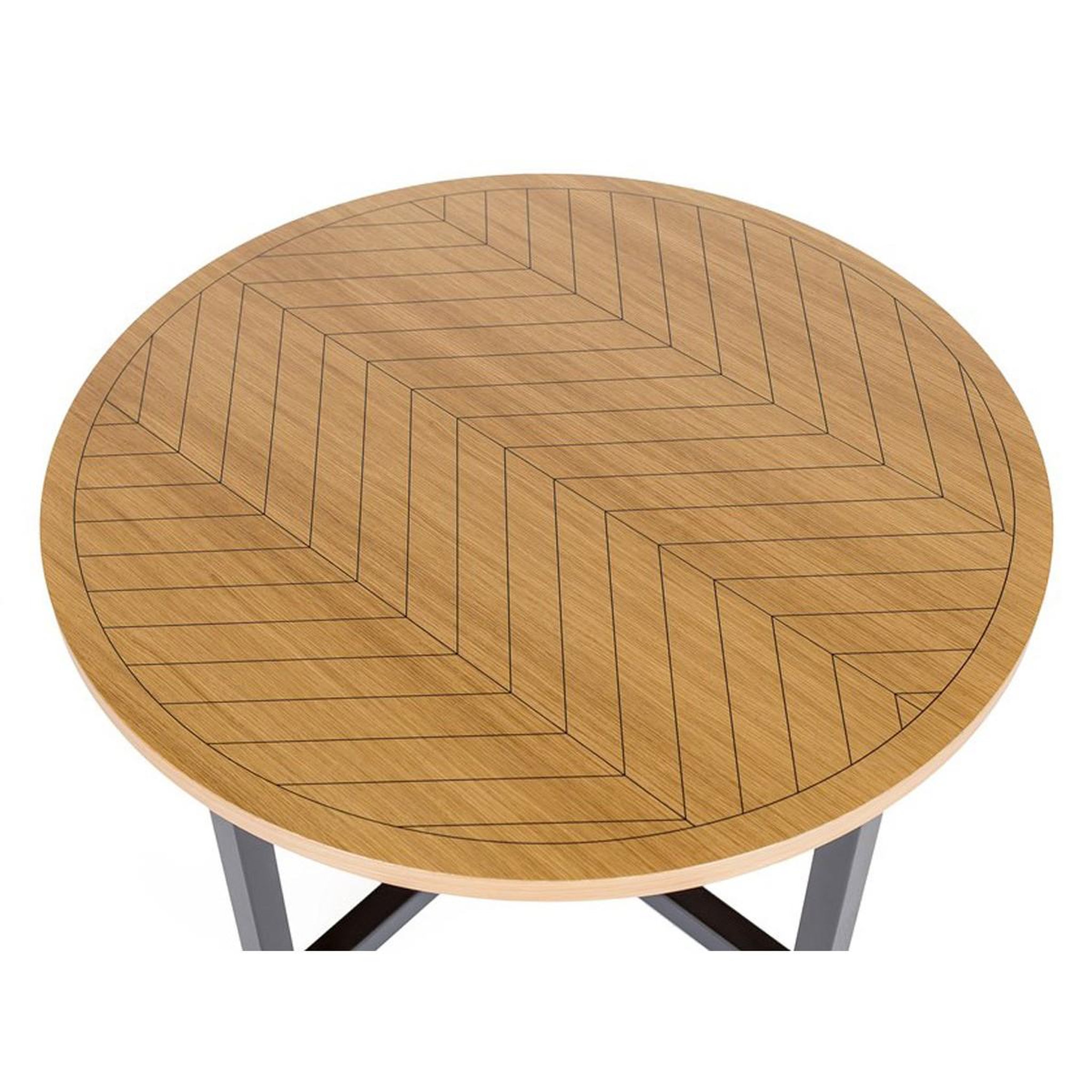 Voir la diapositive 4 : Paris Prix Table basse ronde  camden  80cm chêne & noir
