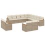 Voir la diapositive 2 : VIDAXL Salon de jardin avec coussins 13 pcs beige resine tressee