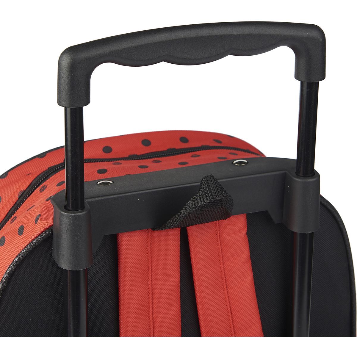 Sac maternelle à roulettes 38 cm CP/CE1/CE2 noir et rouge MIRACULOUS
