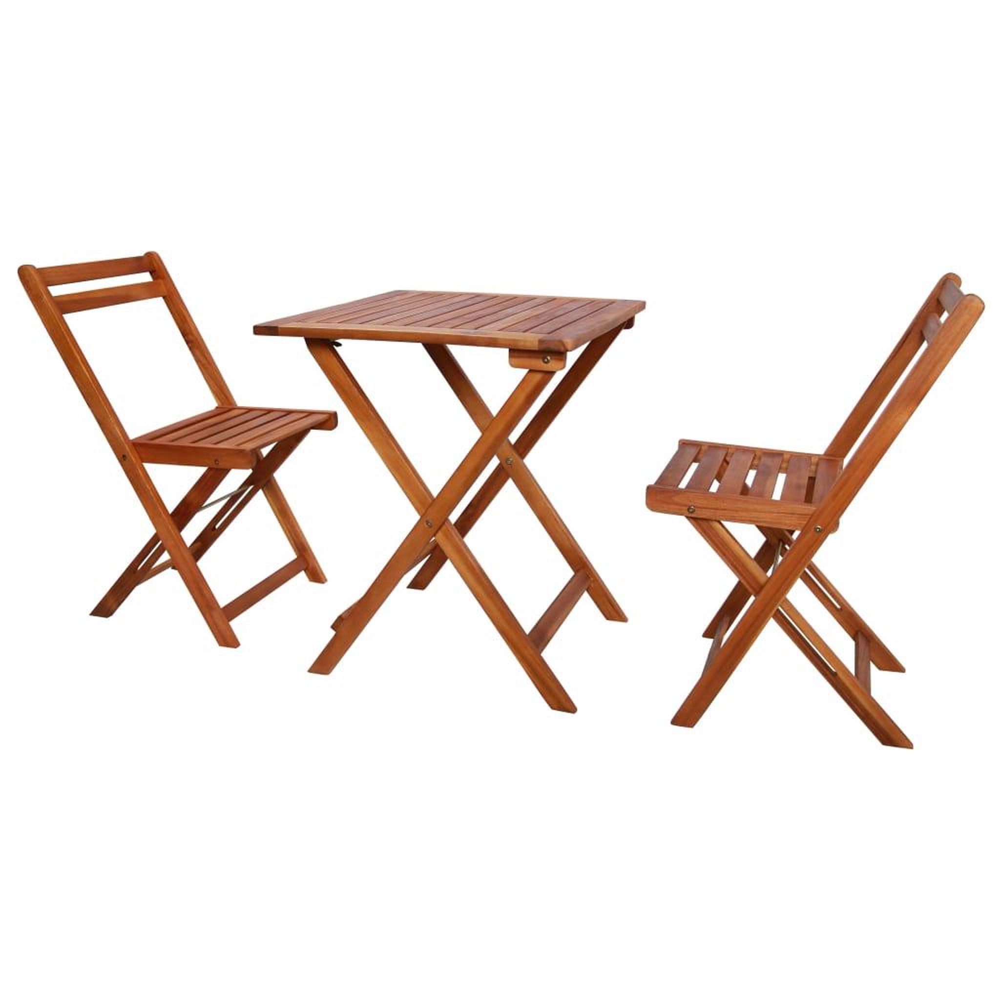 Voir la diapositive 1 : VIDAXL Mobilier de bistro pliable 3 pcs Bois d'acacia solide