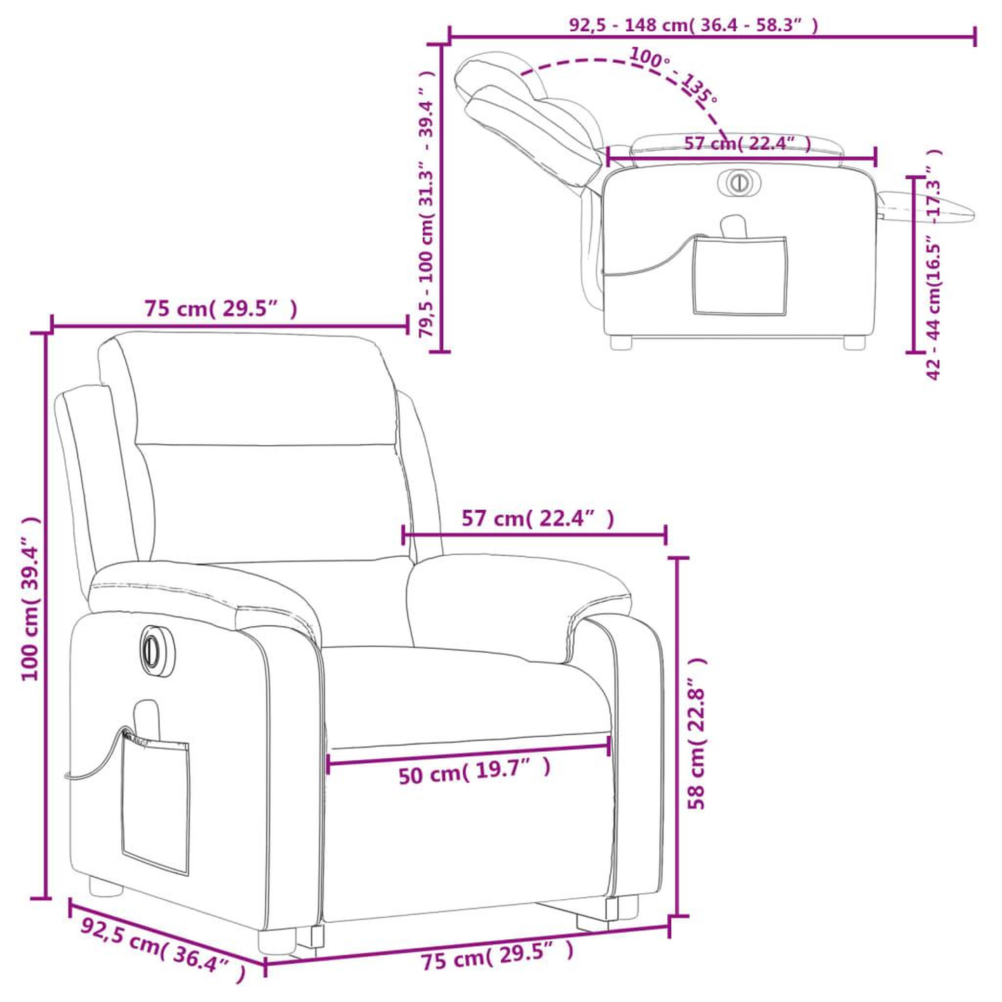 Voir la diapositive 6 : VIDAXL Fauteuil inclinable de massage electrique vert fonce velours