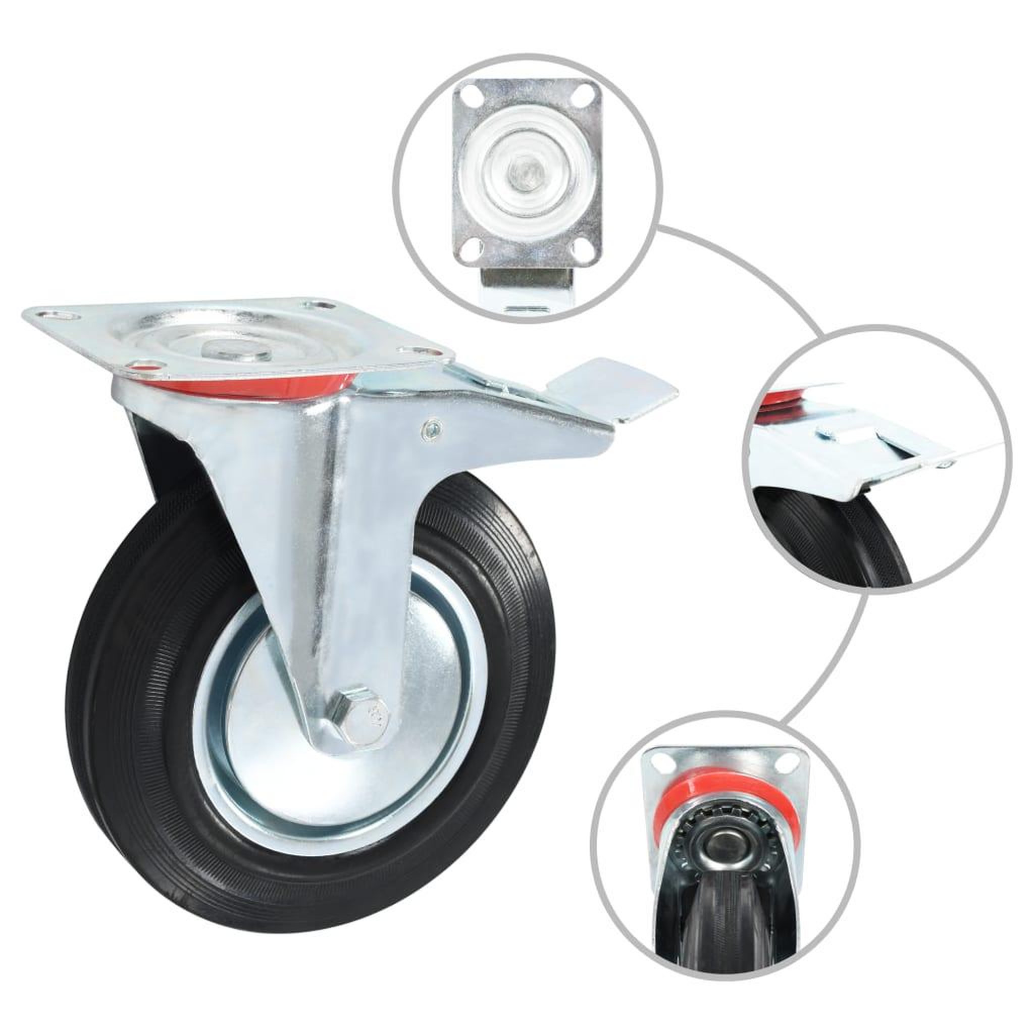 Voir la diapositive 2 : VIDAXL 16 pcs Roulettes pivotantes 200 mm