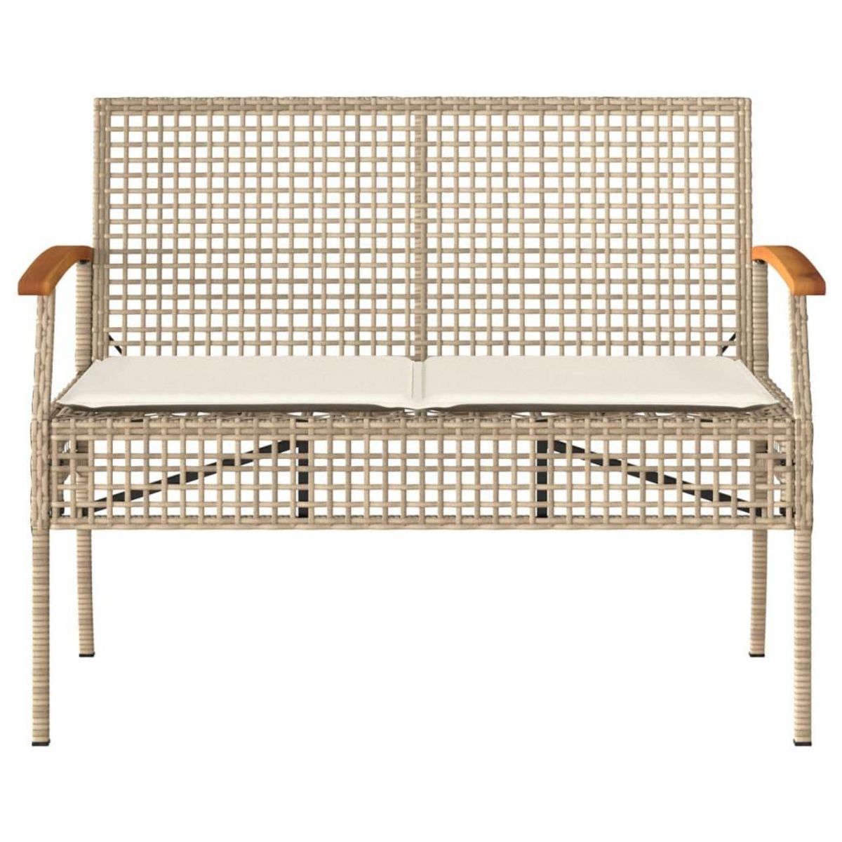 VIDAXL Salon de jardin avec coussins 4 pcs beige resine tressee