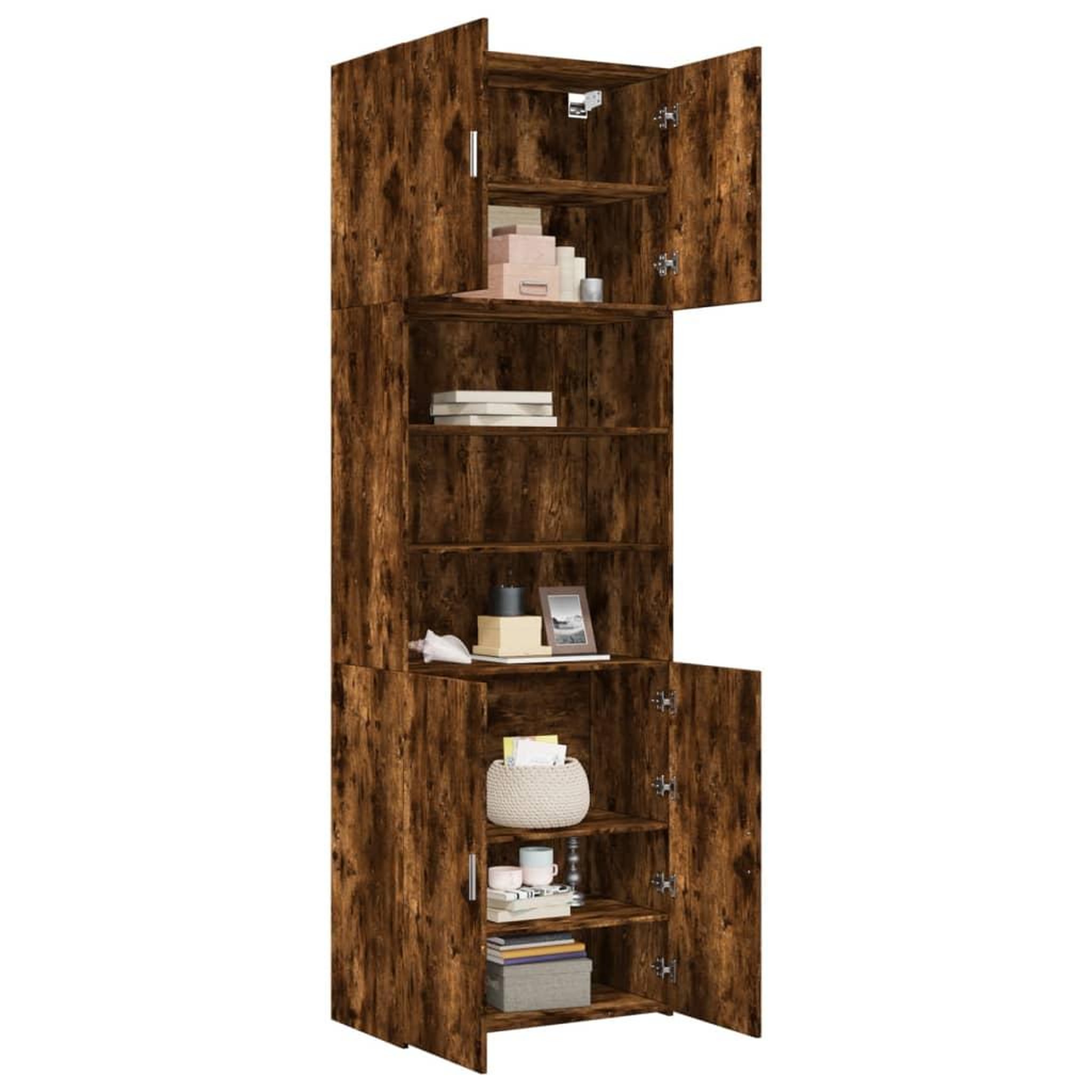 Voir la diapositive 3 : VIDAXL Buffet haut chene fume 80x42,5x249 cm bois d'ingenierie