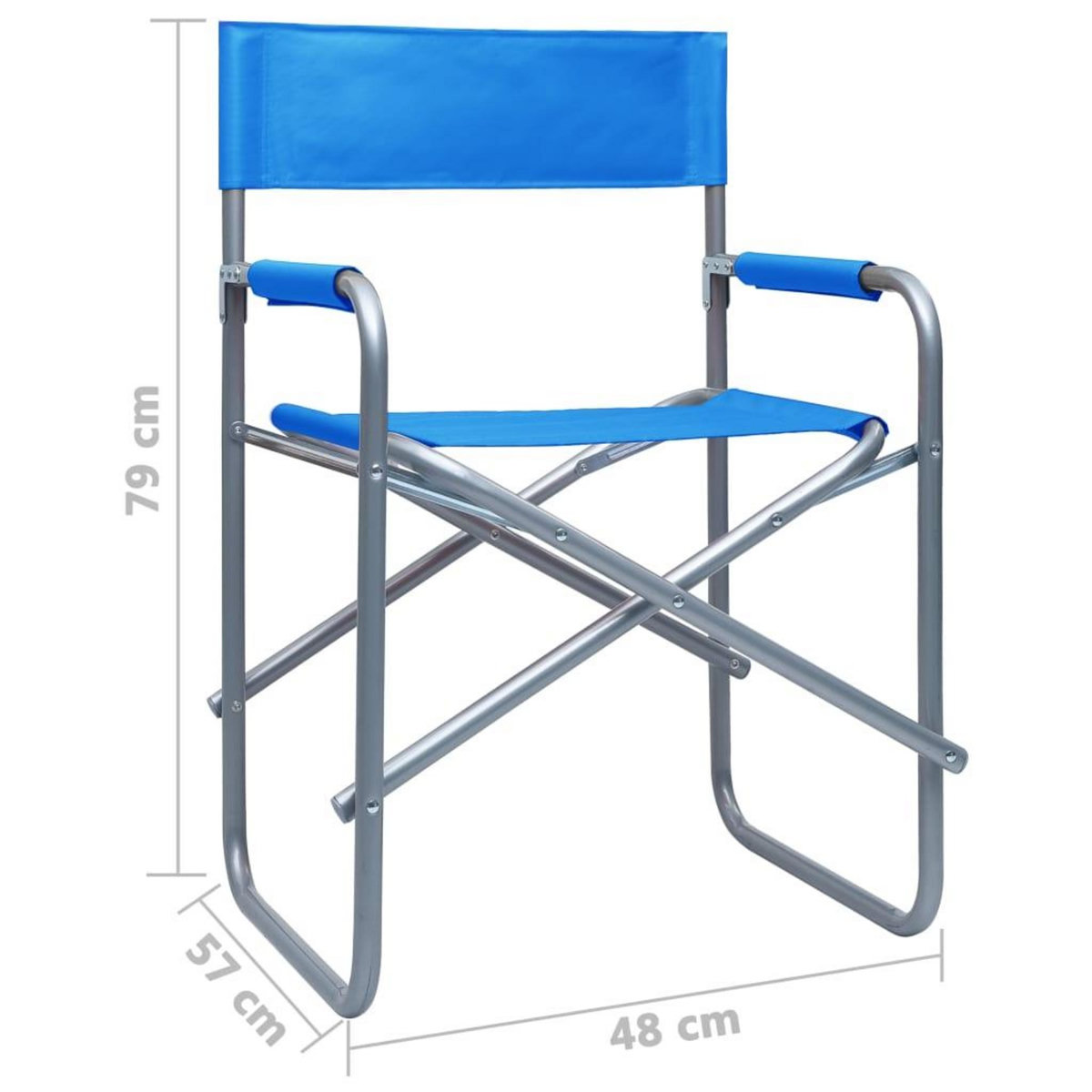 VIDAXL Chaises de metteur en scene lot de 2 Acier Bleu