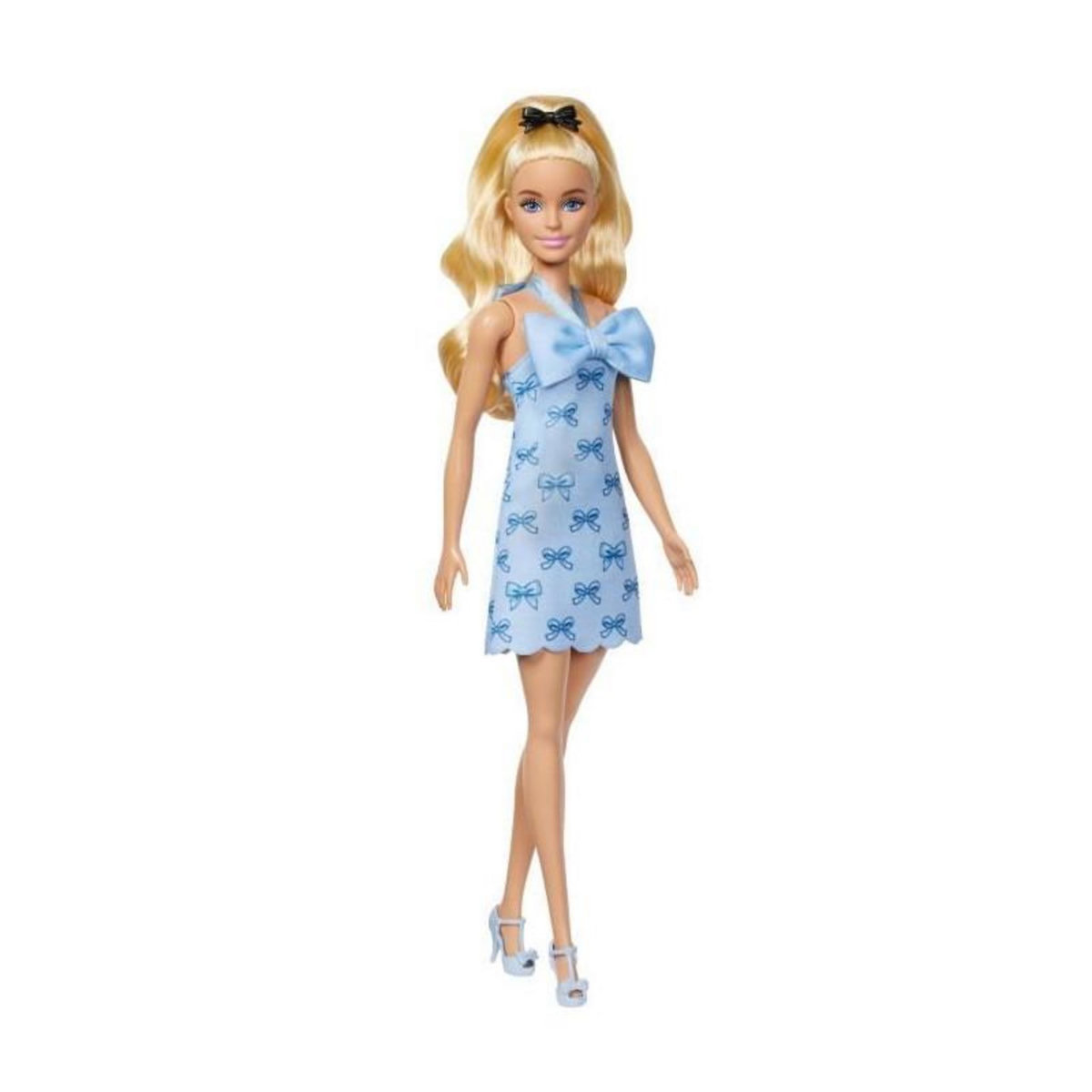 BARBIE Barbie - Poupée Barbie Fashionistas Robe Dos Nu Bleu Layette avec noeud - Barbie - HYT93