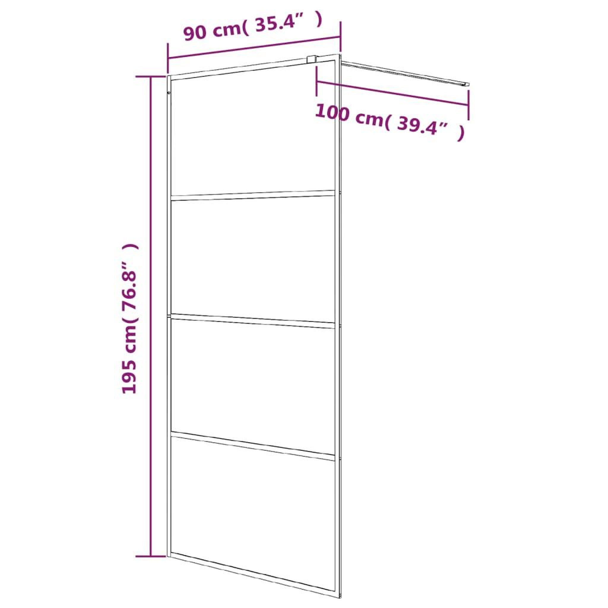 Voir la diapositive 6 : VIDAXL Paroi de douche Argente 90x195 cm Verre ESG transparent