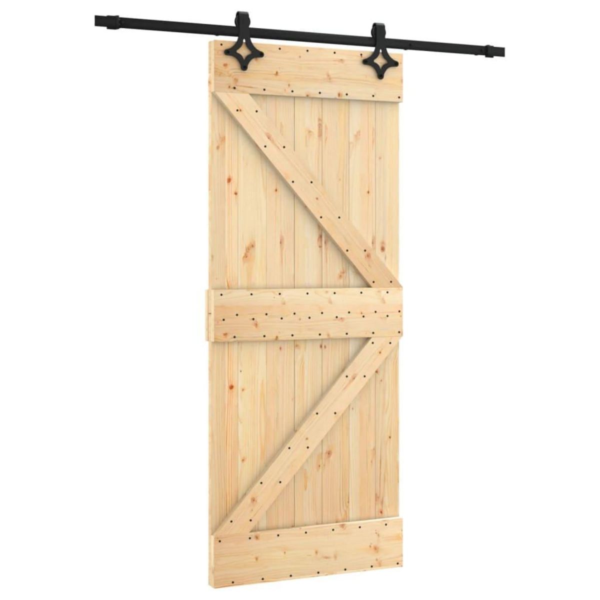 VIDAXL Porte coulissante et kit de quincaillerie 85x210 cm pin massif