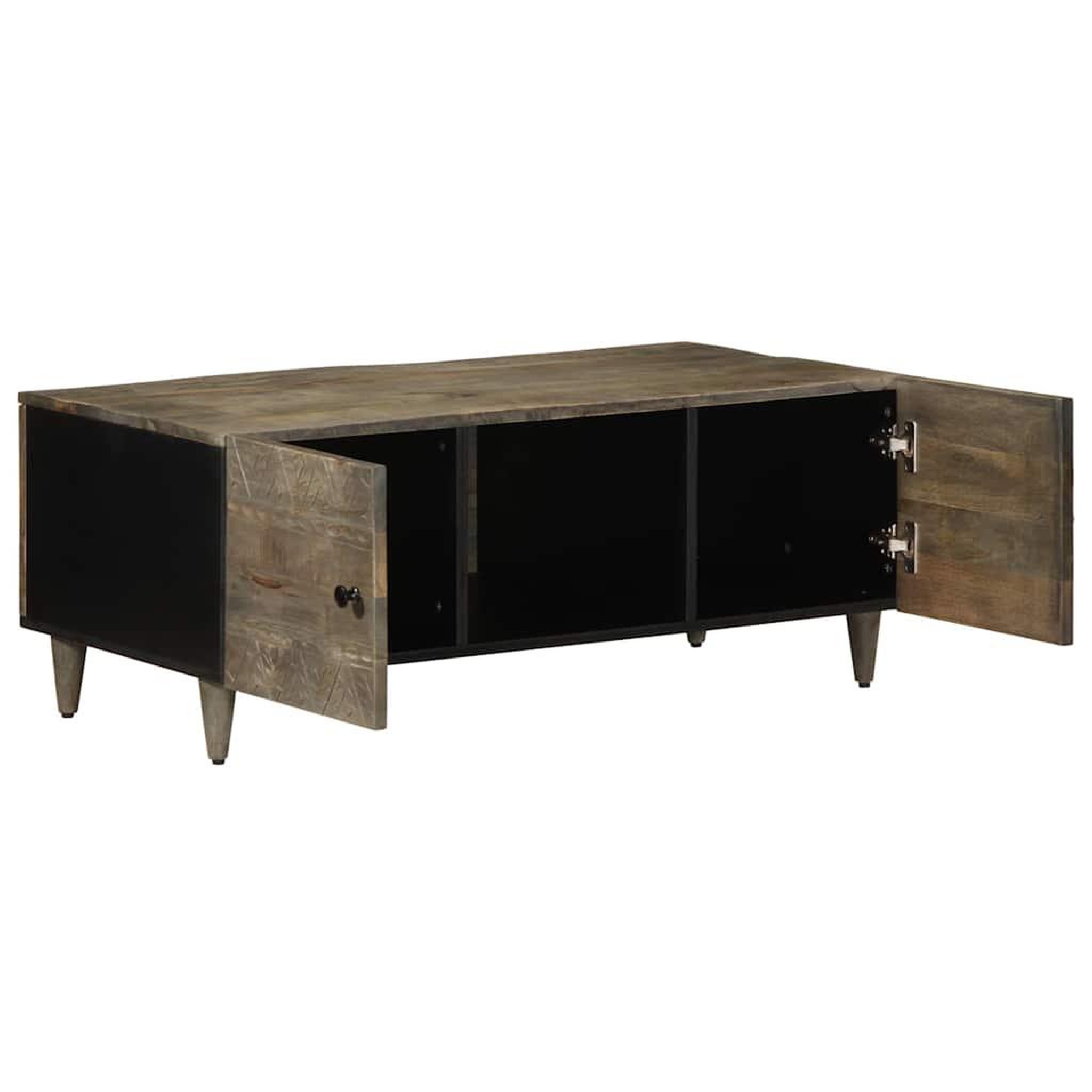 Voir la diapositive 3 : VIDAXL Table basse gris clair 100x54x40 cm bois massif de manguier