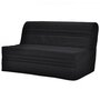Voir la diapositive 2 : MARKET24 Banquette BZ Joe - Tissu noir - 3 places - L 143 x P 97 cm - Made in France