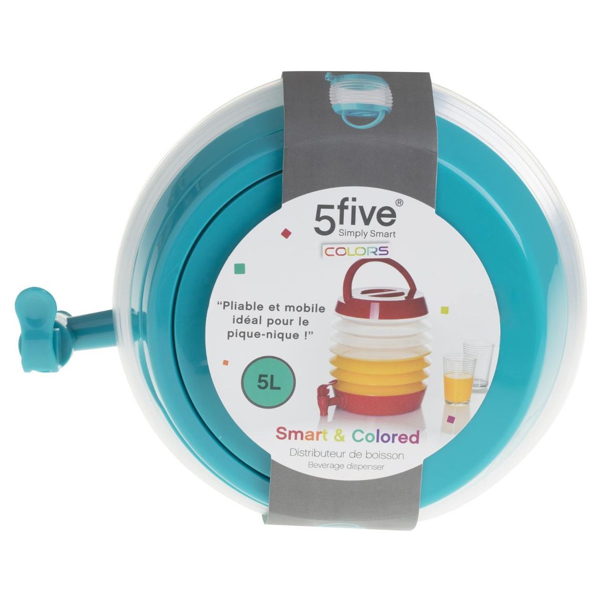 Distributeur de boisson 5 litres pliable et mobile