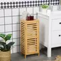 KLEANKIN Meuble bas de salle de bain une porte - étagère réglable - bois de bambou verni