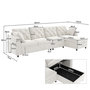 Voir la diapositive 3 : MERAX Canapé d'angle réversible fixe 4 places velours coffre de rangement