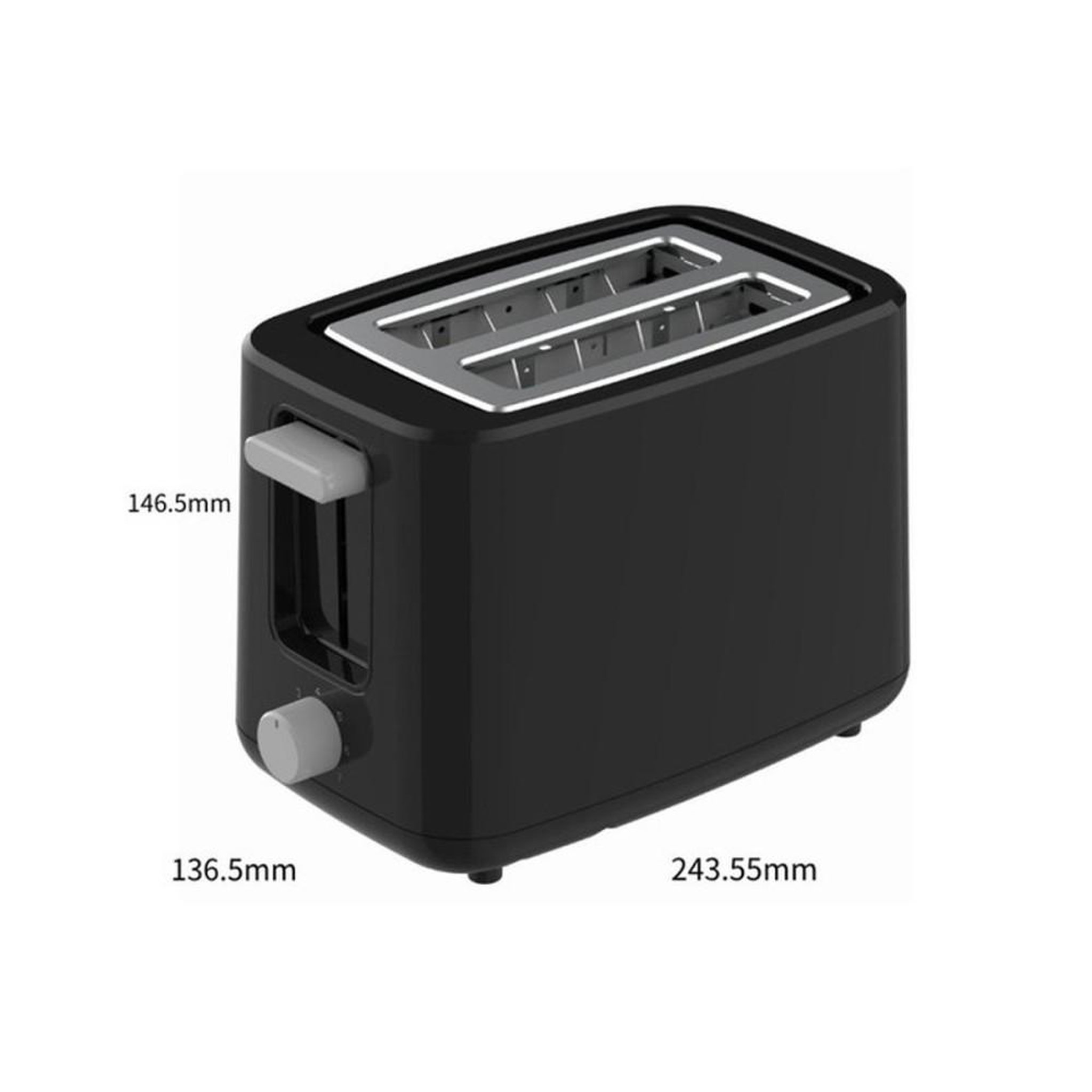 Voir la diapositive 6 : Toaster 2 tranches à fentes extra larges, 7 niveaux de brunissage, 850 W noir mat