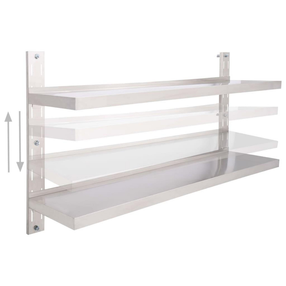 VIDAXL Etagere murale a 2 niveaux Acier inoxydable 150x30 cm