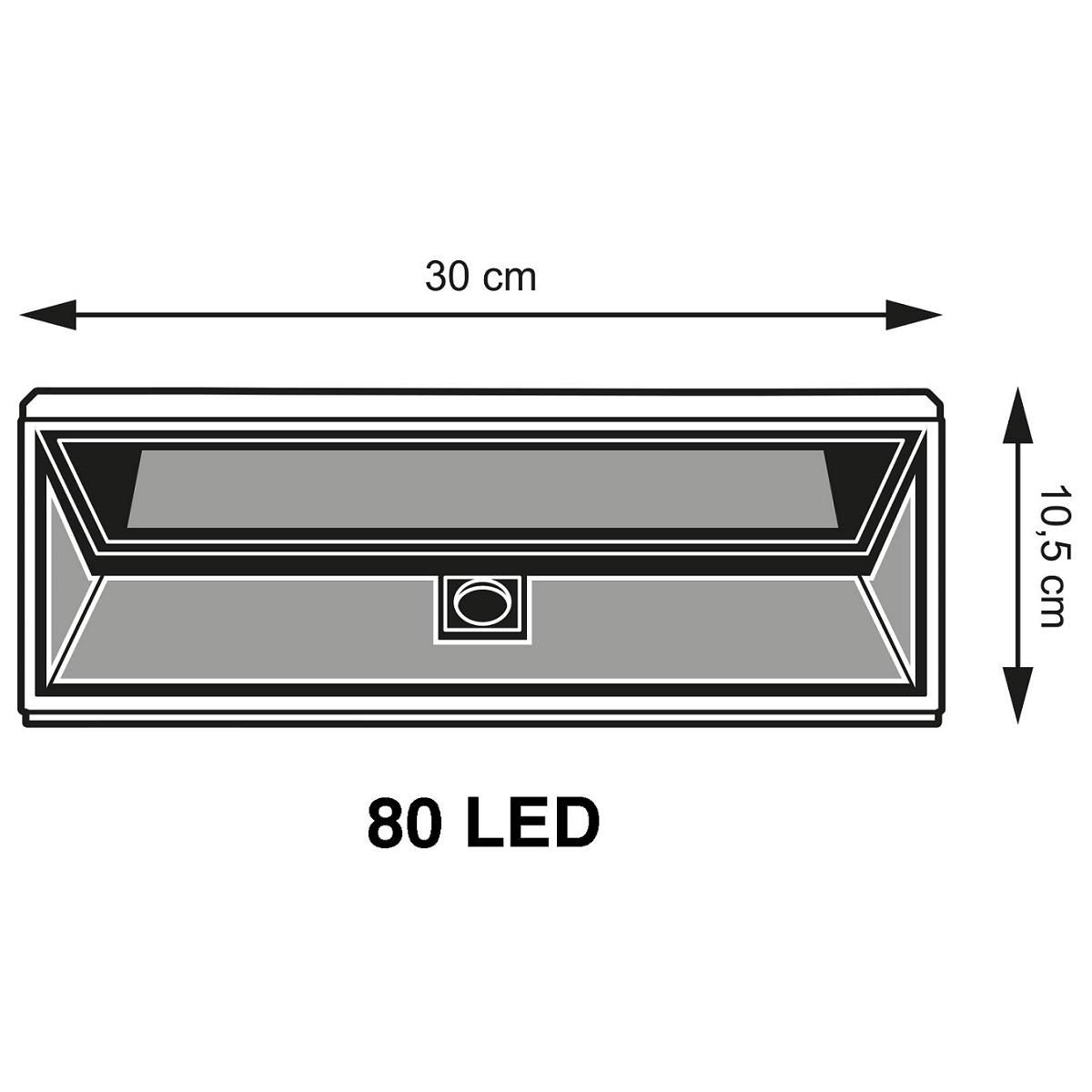 Applique solaire-3D - 80 LED, détection de mouvements
