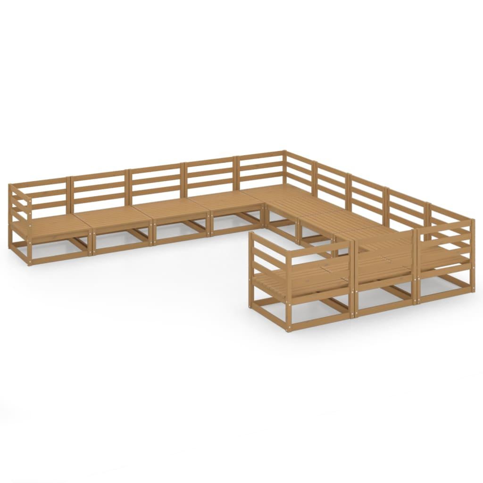 Voir la diapositive 2 : VIDAXL Salon de jardin 11 pcs bois de pin massif