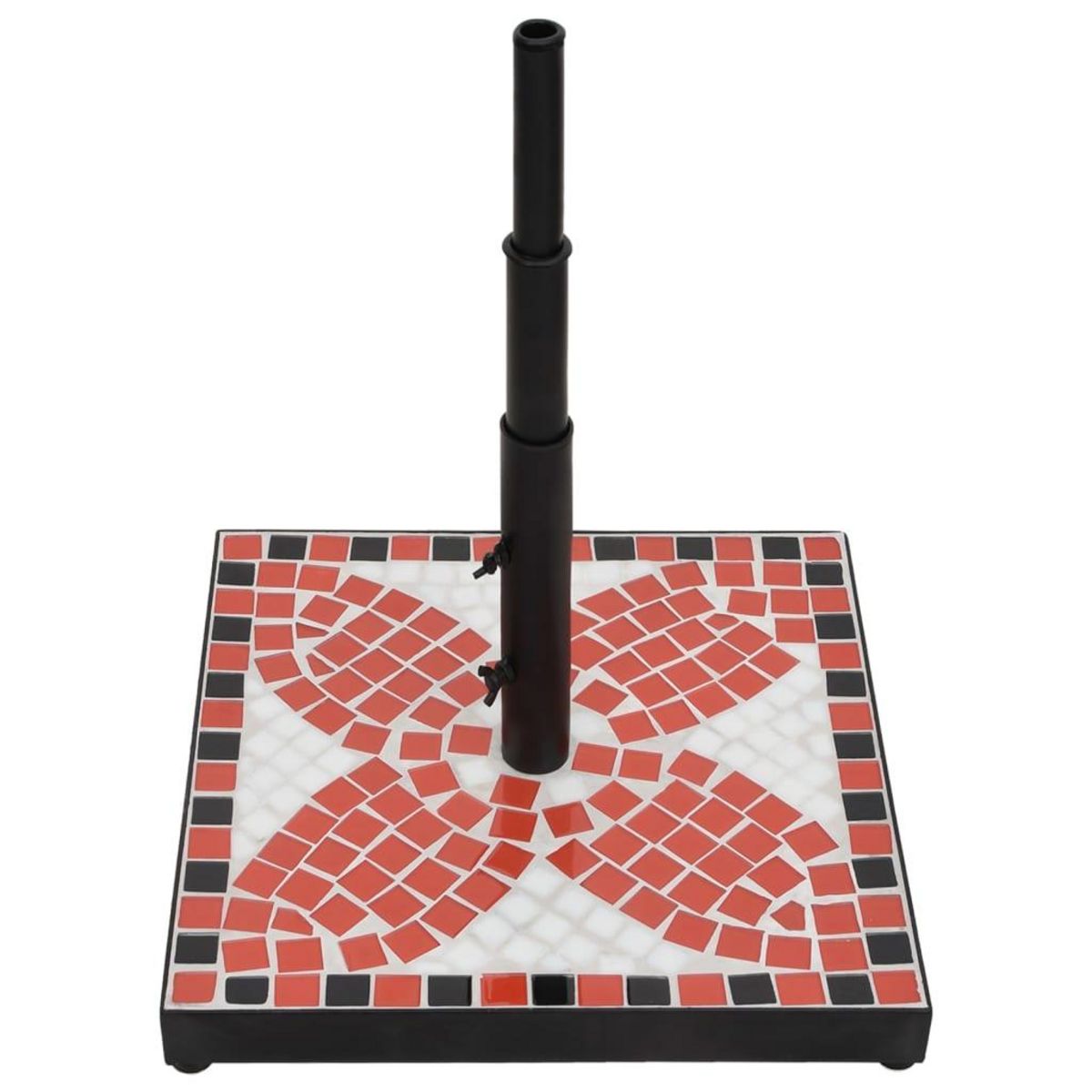 VIDAXL Base de parasol terre cuite et blanc carre 12 kg