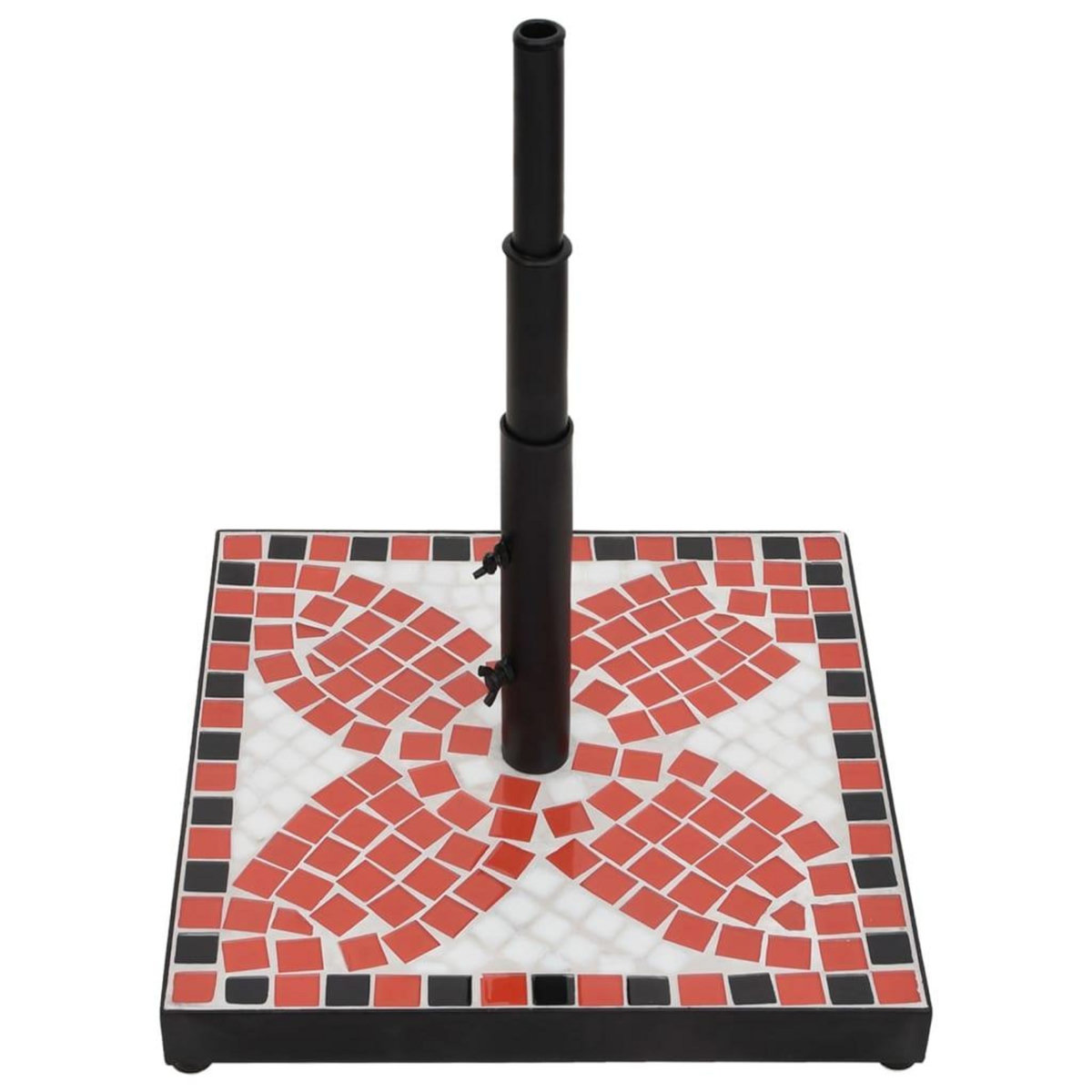 VIDAXL Base de parasol terre cuite et blanc carre 12 kg