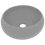 Voir la diapositive 2 : VIDAXL Lavabo rond de luxe Gris clair mat 40x15 cm Ceramique