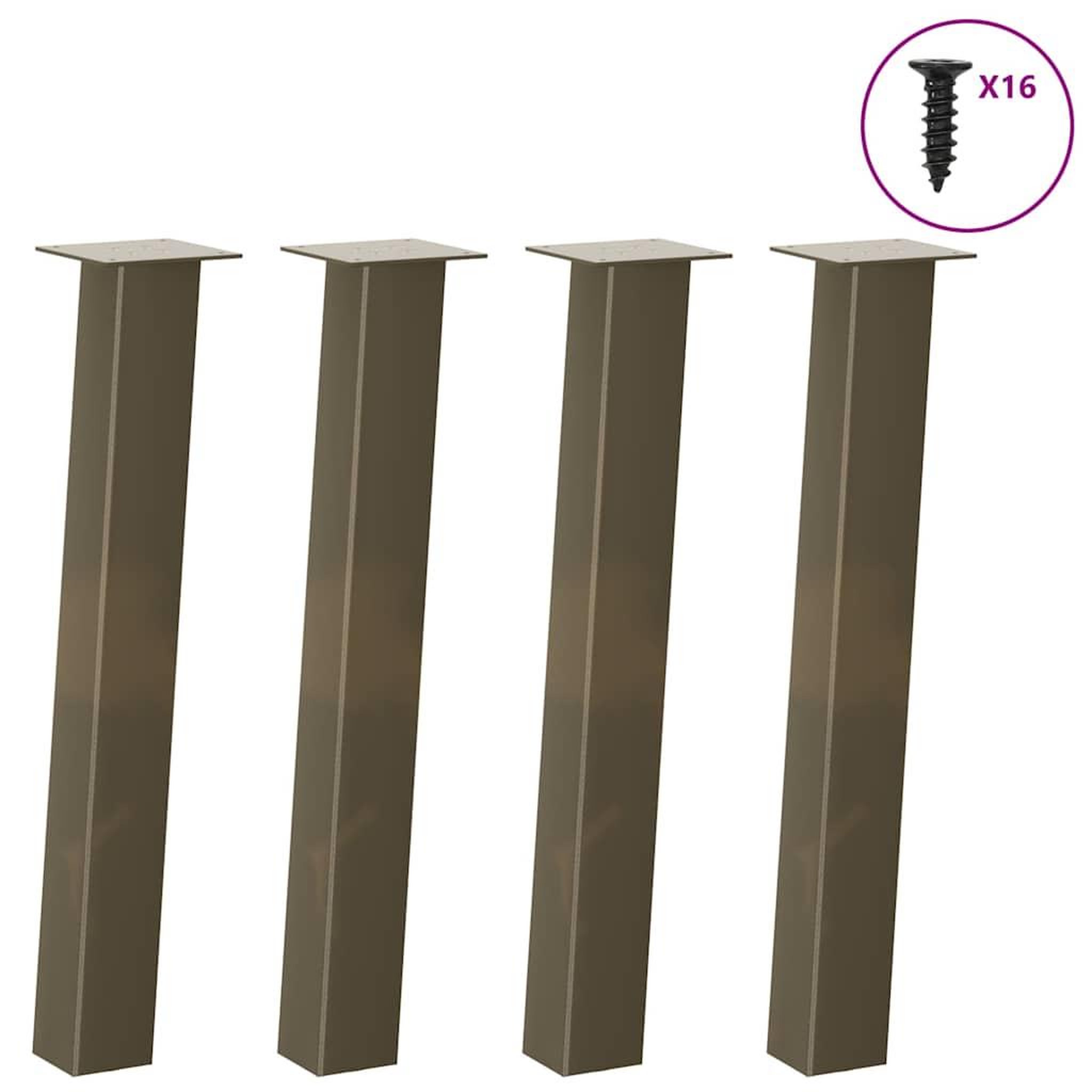 VIDAXL Pieds de table basse acier naturel 4 pcs 72 cm acier