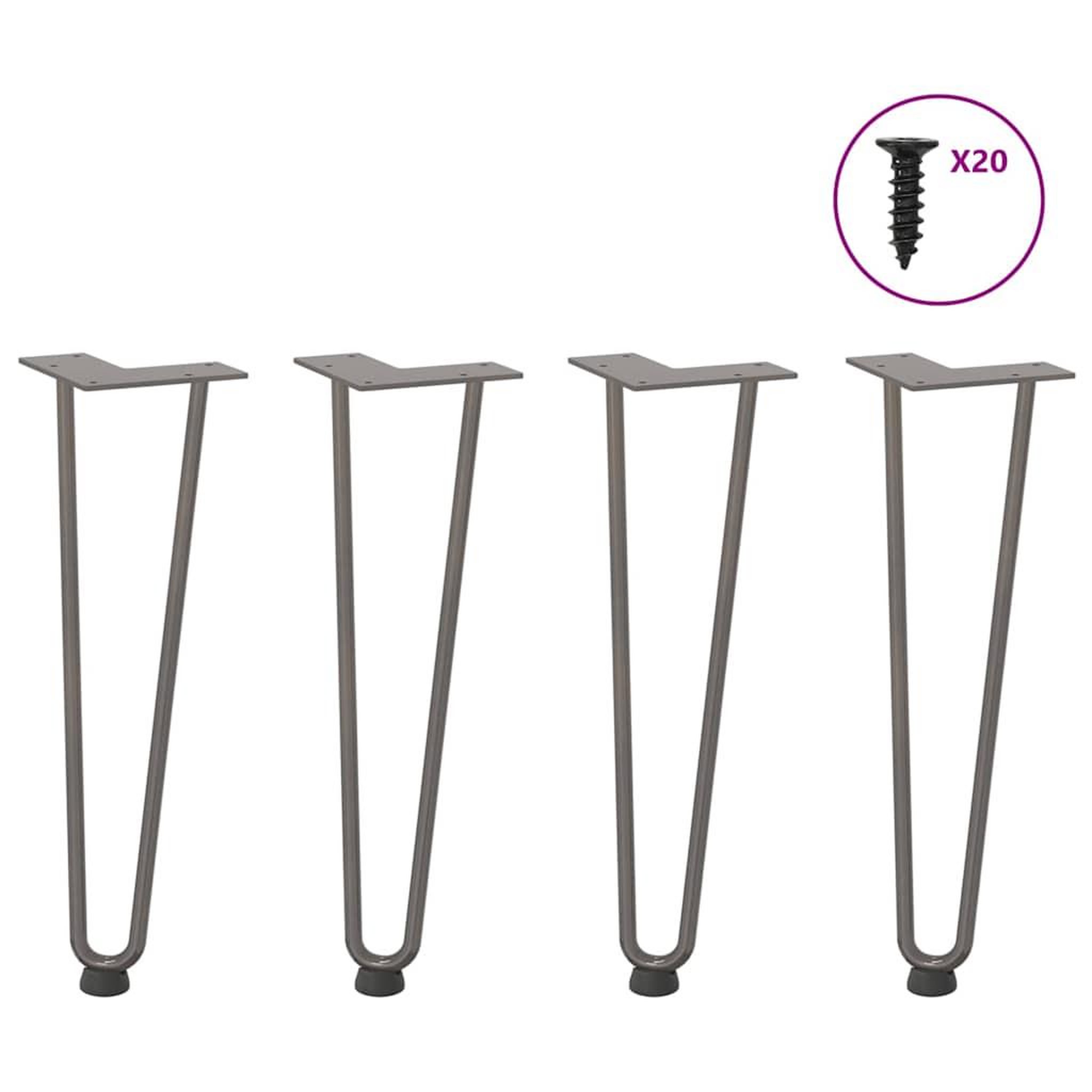 VIDAXL Pieds de table en forme d'epingle a cheveux 42 cm acier massif