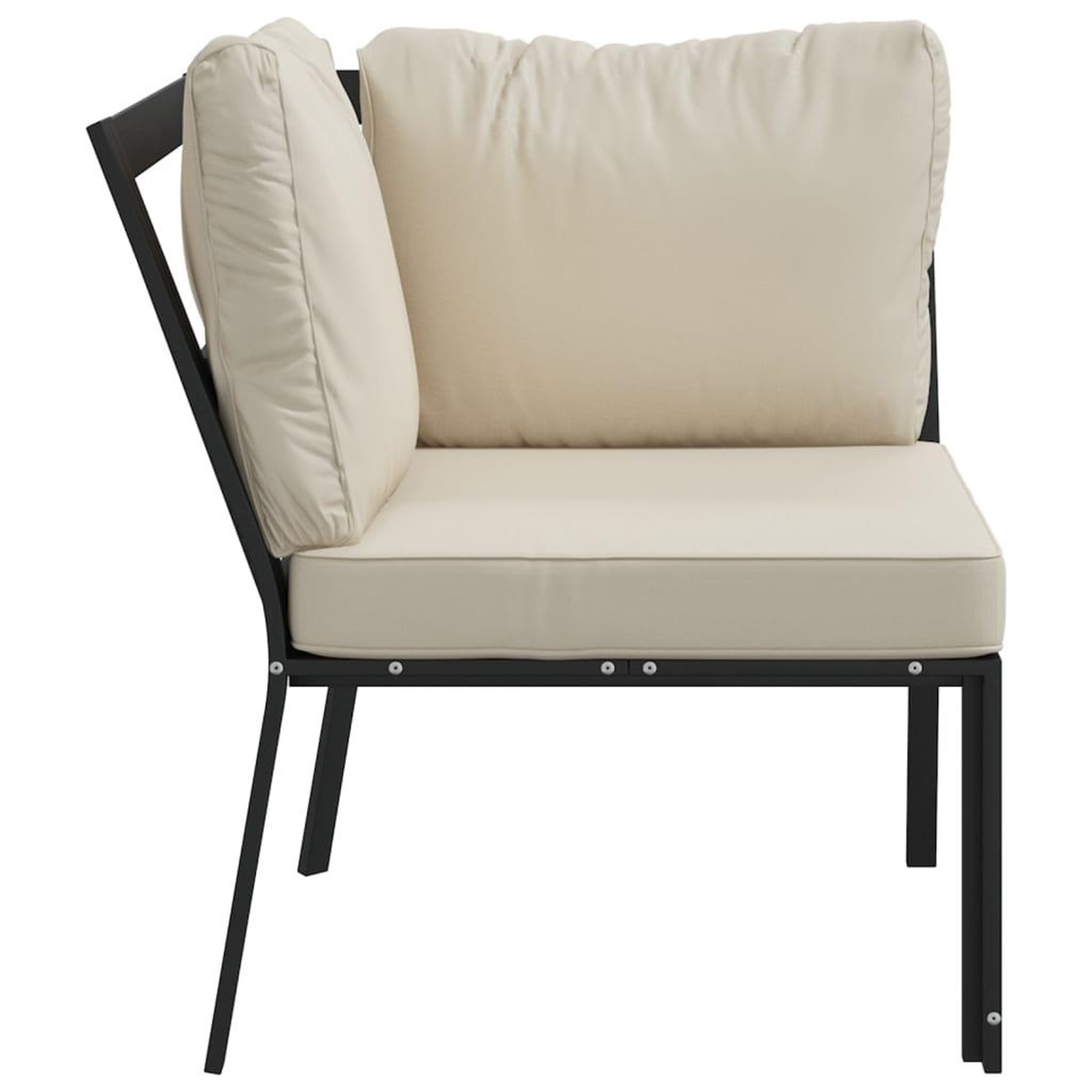 Voir la diapositive 6 : VIDAXL Chaise de jardin avec coussins sable 76x76x79 cm acier