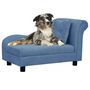 Voir la diapositive 1 : VIDAXL Canape pour chien avec oreiller Bleu 83x44x44 cm Peluche