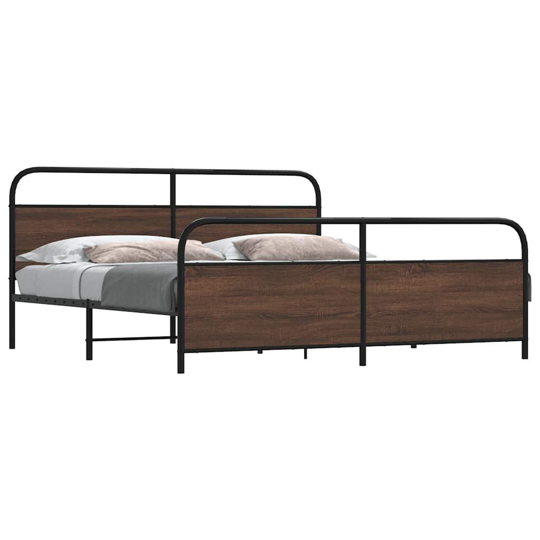VIDAXL Cadre de lit en metal sans matelas chene marron 180x200 cm