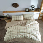 Home collection Parure de lit enfant avec taie(s) 100 % coton Kare. Coloris disponibles : Beige, Vert